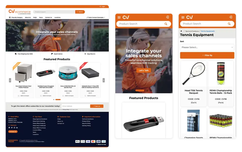 cv ecommerce product design screenshots